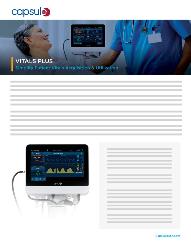 Vitals Plus • Patient Monitoring • Capsule Technologies